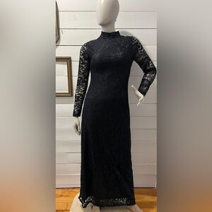 Mahée collection black lace  evening dress size L